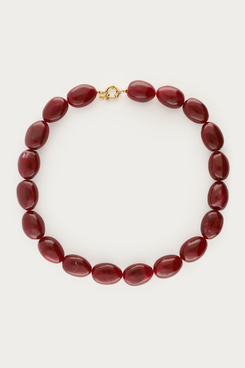 Burgundy chunky beaded necklace | My Jewellery