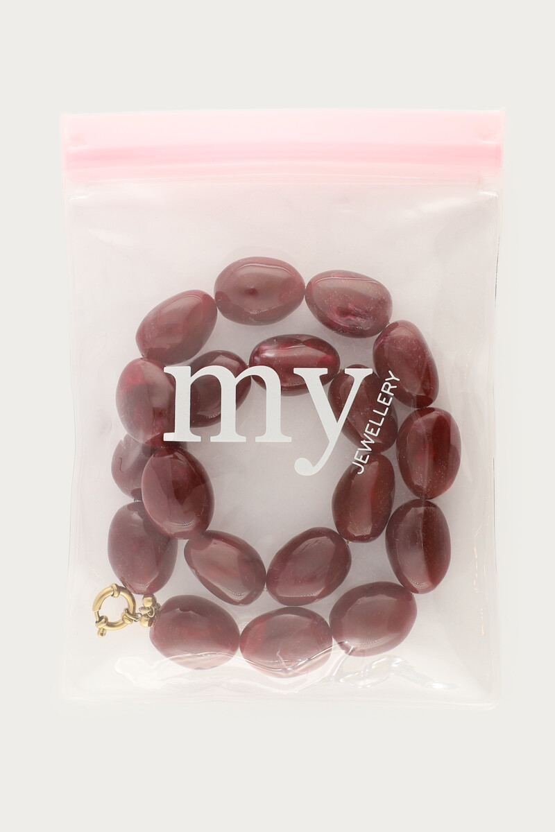 Burgundy chunky beaded necklace | My Jewellery