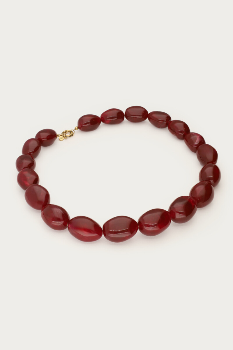 Burgundy chunky beaded necklace | My Jewellery