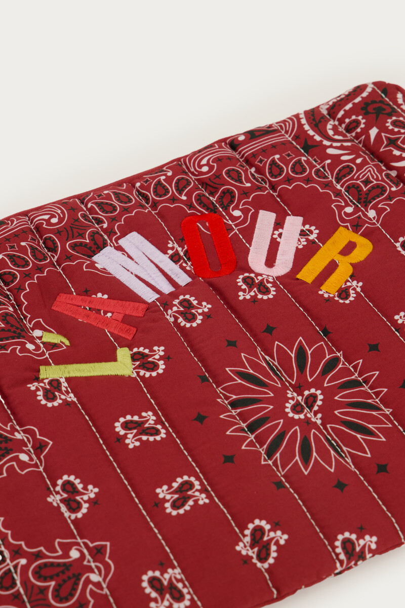 Burgundy laptop sleeve with bandana print | My Jewellery