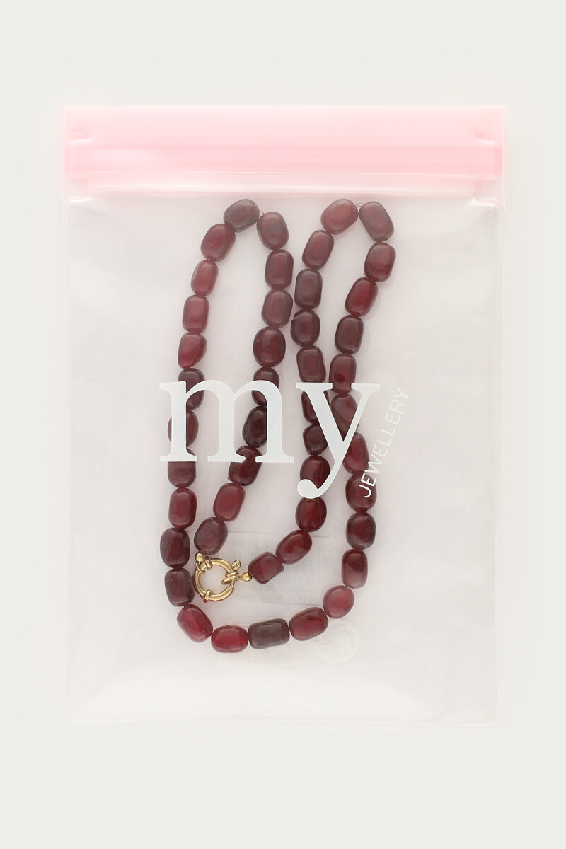 Burgundy necklace with beads | My Jewellery