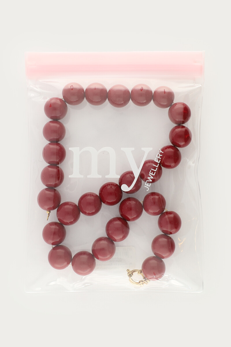 Burgundy necklace with chunky beads | My Jewellery