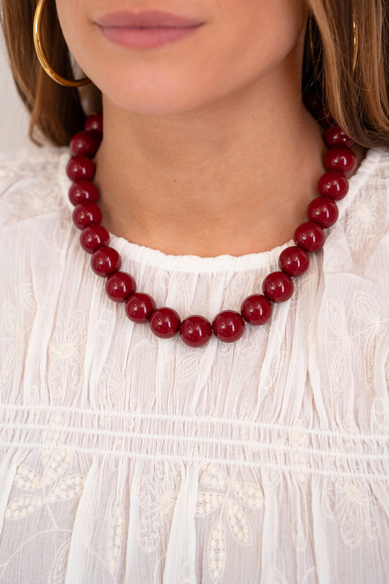 Burgundy necklace with chunky beads | My Jewellery