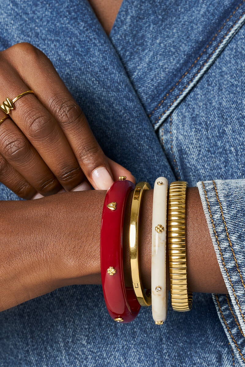 Burgundy resin bangle with studs | My Jewellery