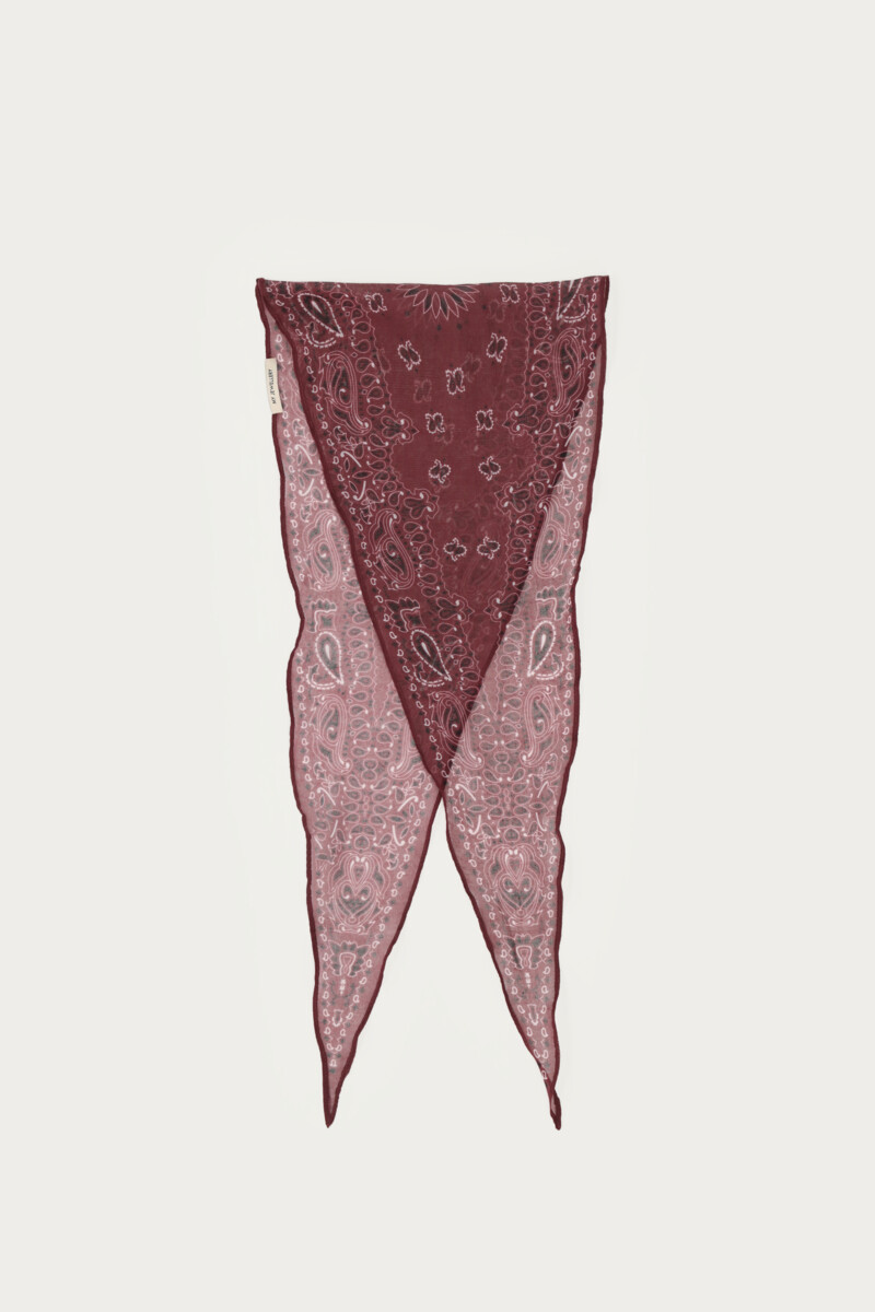 Burgundy scarf with bandana print | My Jewellery