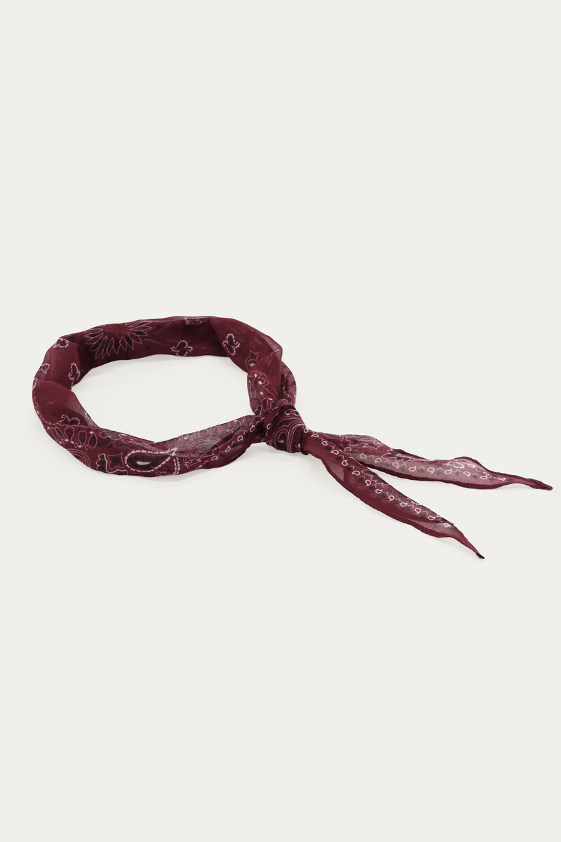 Burgundy scarf with bandana print | My Jewellery