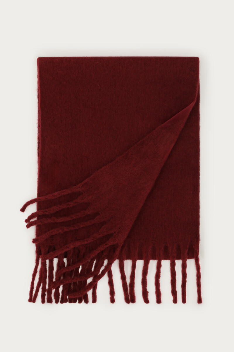 Burgundy scarf with fringes | My Jewellery