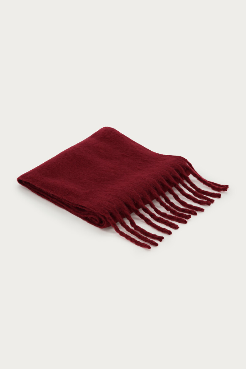 Burgundy scarf with fringes | My Jewellery
