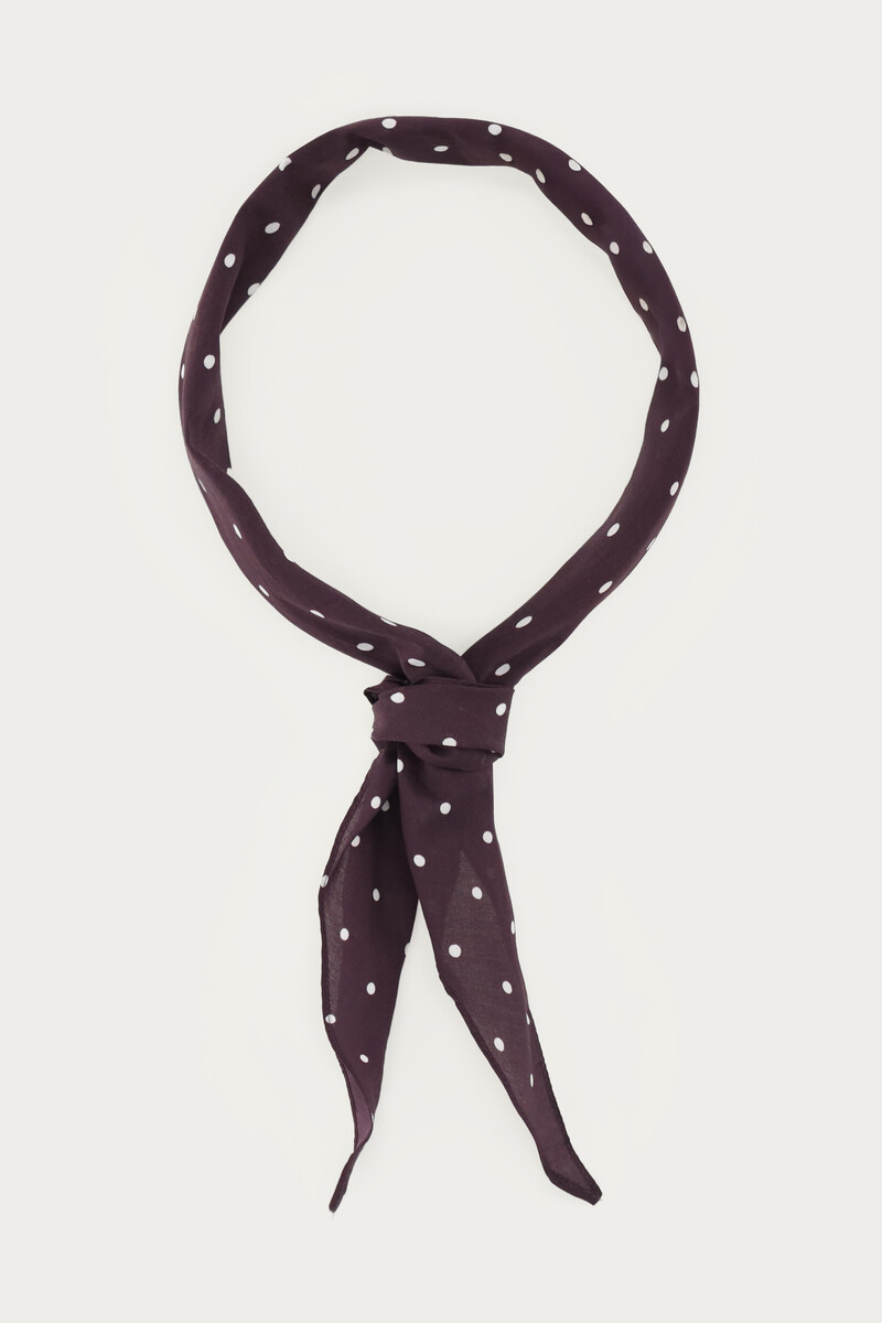 Burgundy scarf with white polka dot | My Jewellery