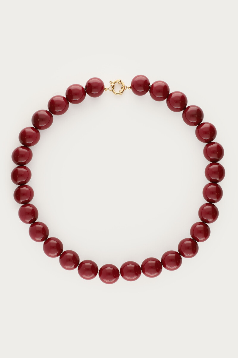 Burgundy statement necklace with round beads | My Jewellery