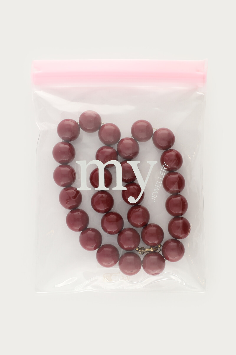 Burgundy statement necklace with round beads | My Jewellery
