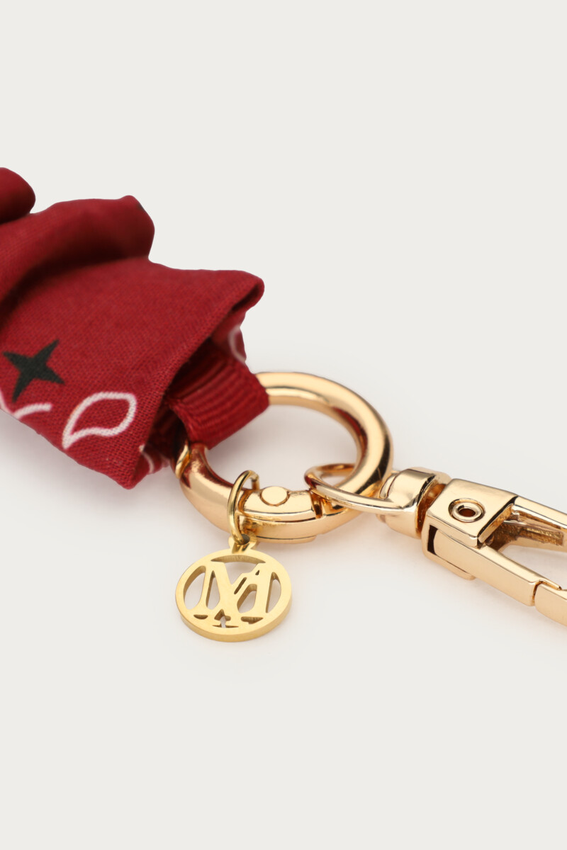 Burgundy phone cord with ruffle | My Jewellery