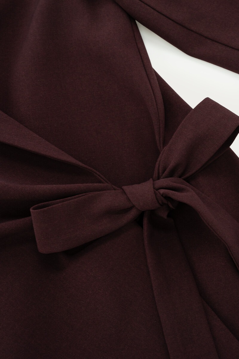 Burgundy blazer with overlap and bow | My Jewellery