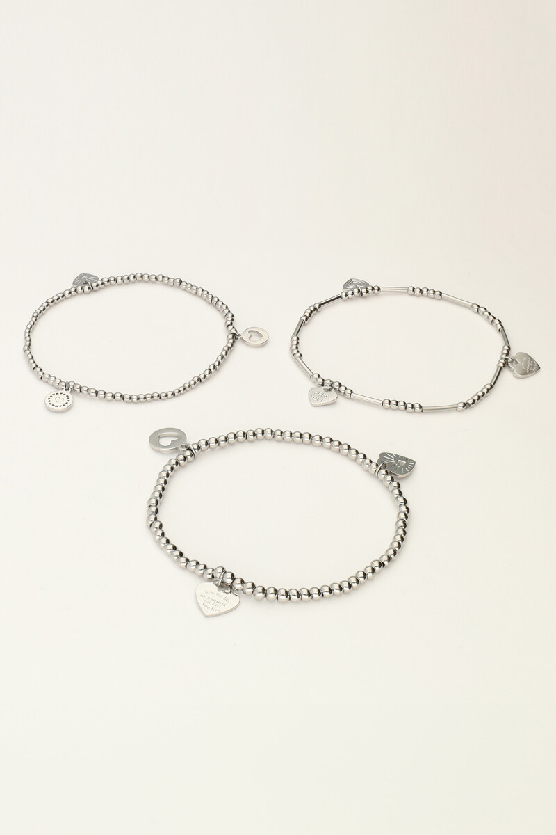 Candy bracelet set with hearts