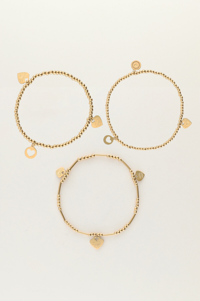 Candy bracelet set with hearts
