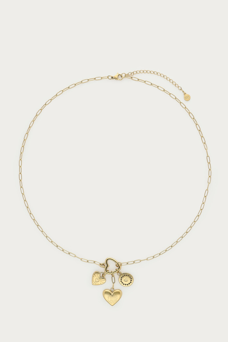 Candy Chain Necklace with Open Heart Pendants | My Jewellery