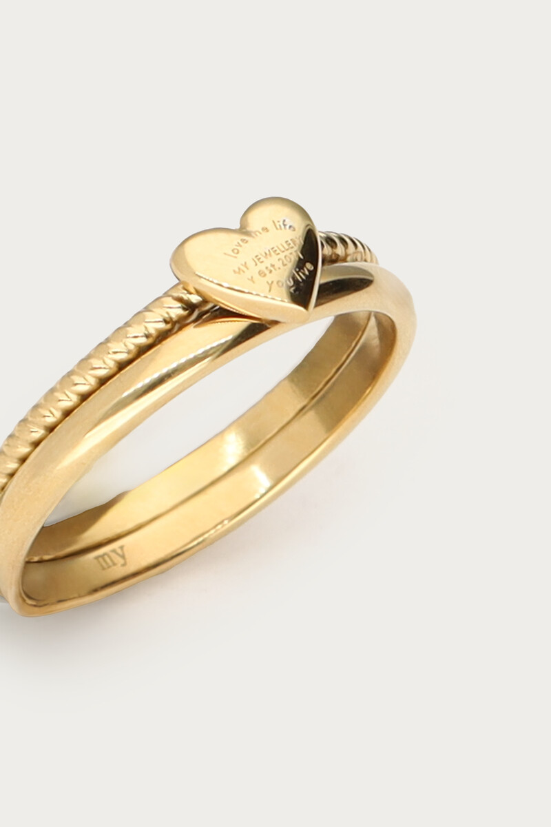 Candy double ring with heart | My Jewellery