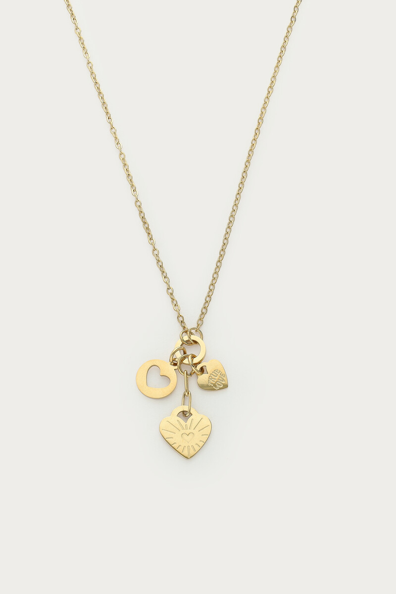 Candy minimalistische ketting met drie hartjes