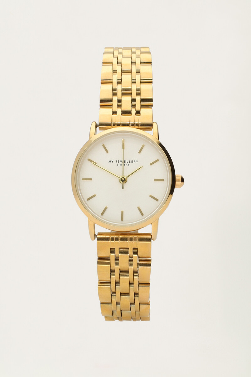 Chain-link watch with small white round watch face | My Jewellery