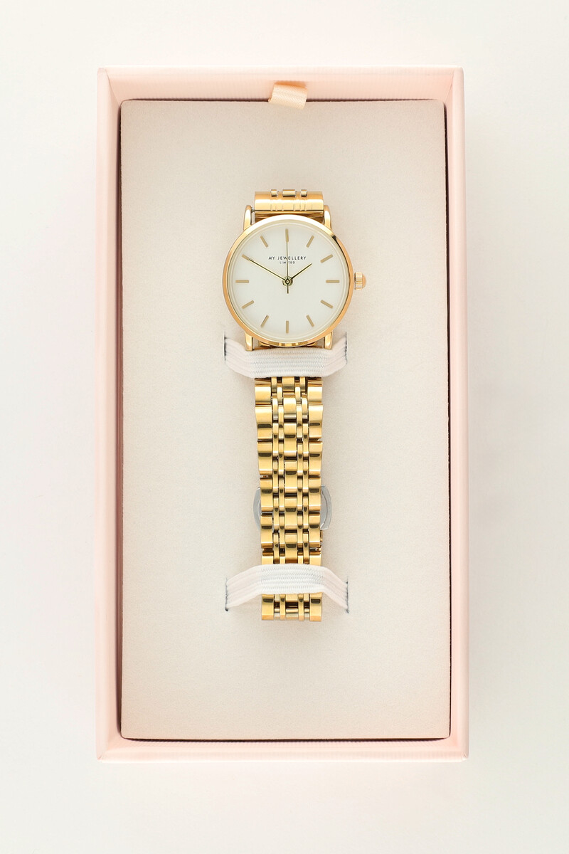 Chain-link watch with small white round watch face | My Jewellery