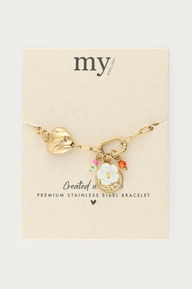Chain bracelet with heart and multi charms | My Jewellery