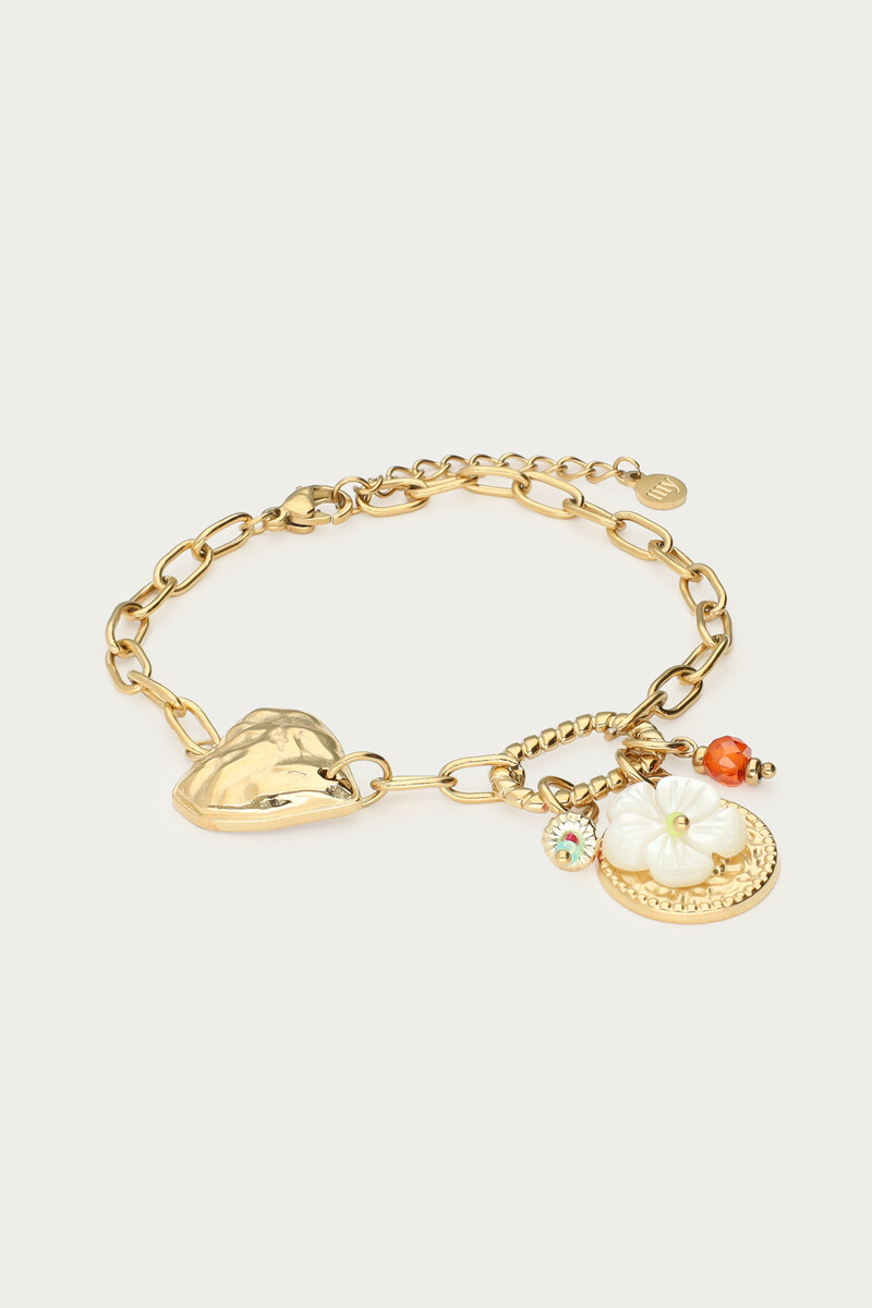 Chain bracelet with heart and multi charms | My Jewellery