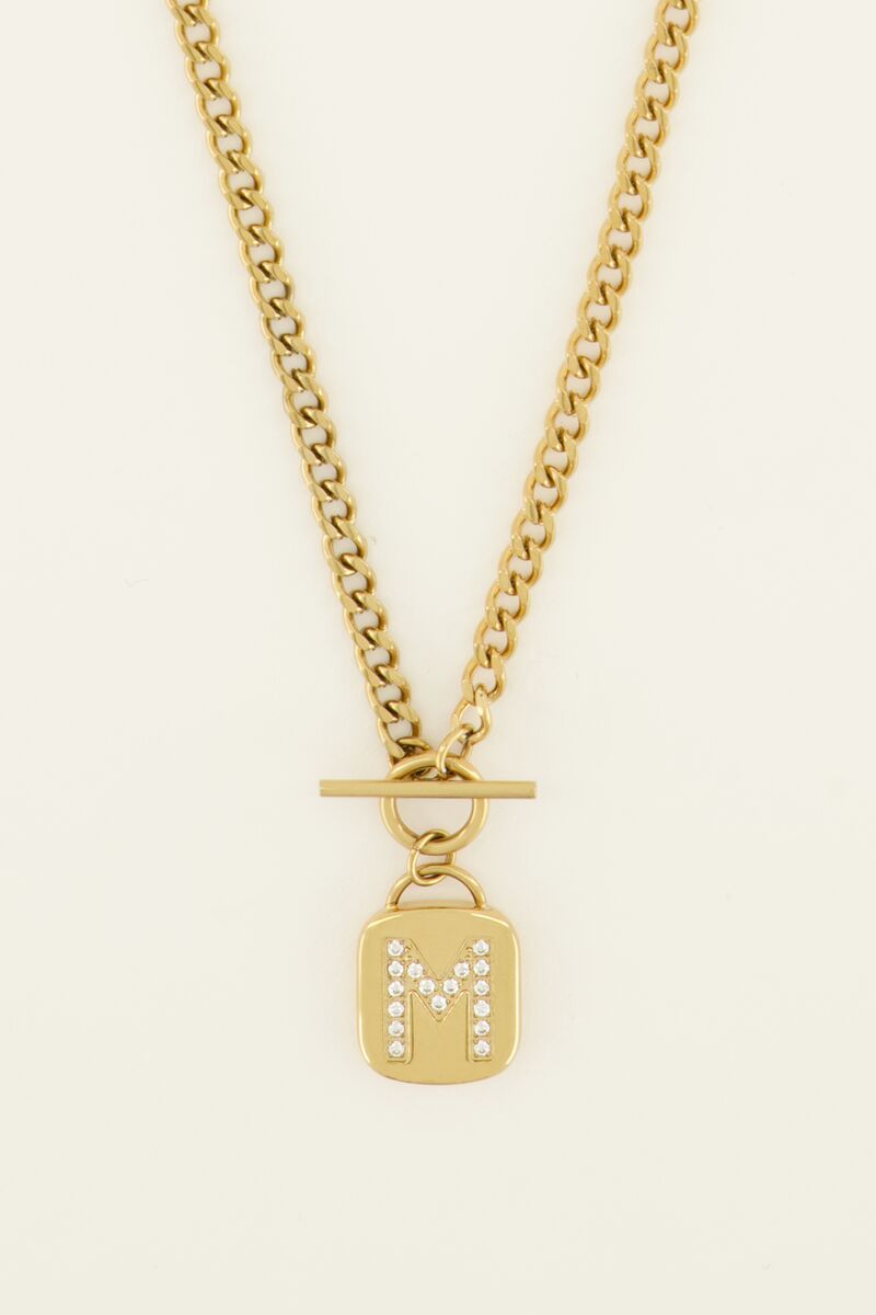 Schakelketting met zirkonia initial | My Jewellery