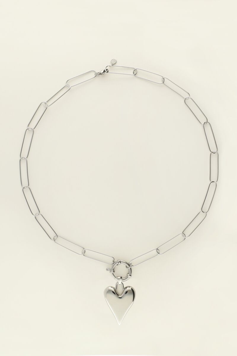 Gliederkette mit großem Herzanhänger 