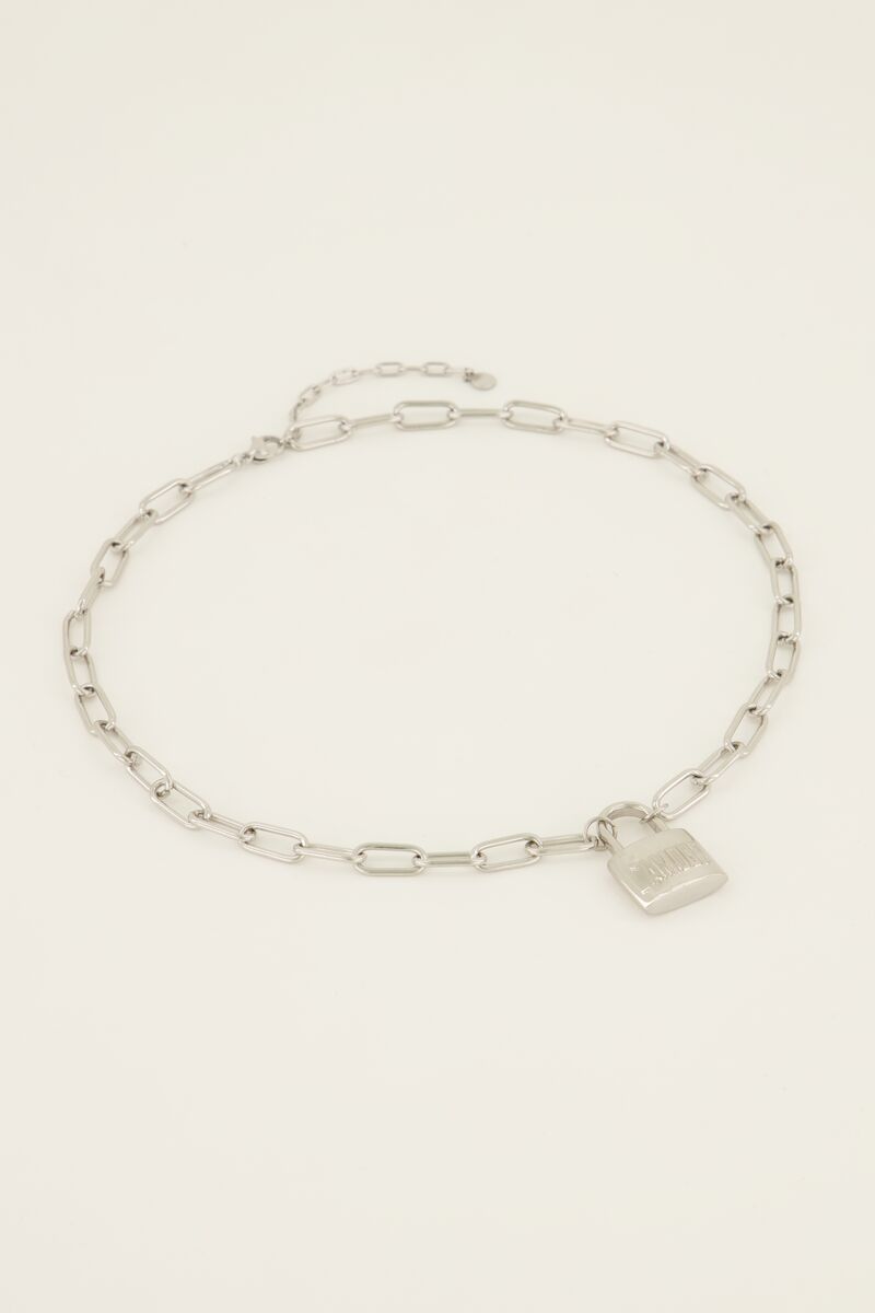 Chain necklace with love lock