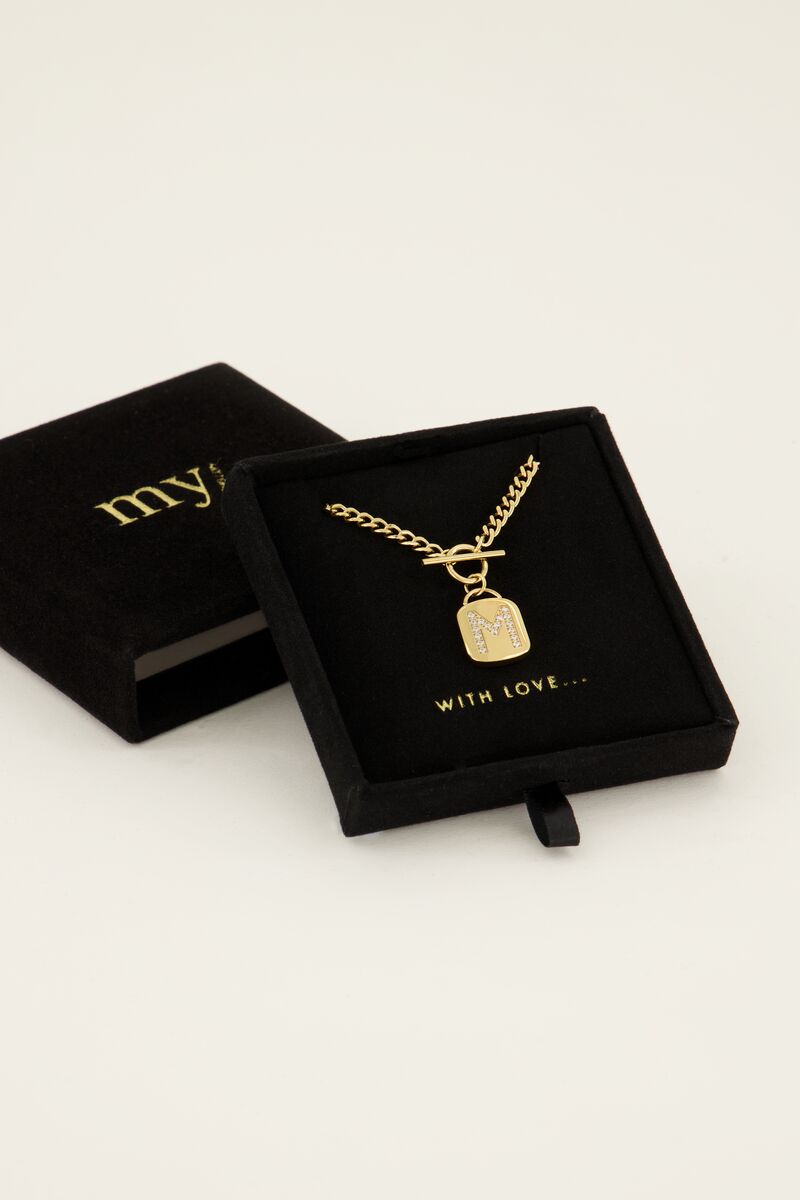 Schakelketting met zirkonia initial | My Jewellery