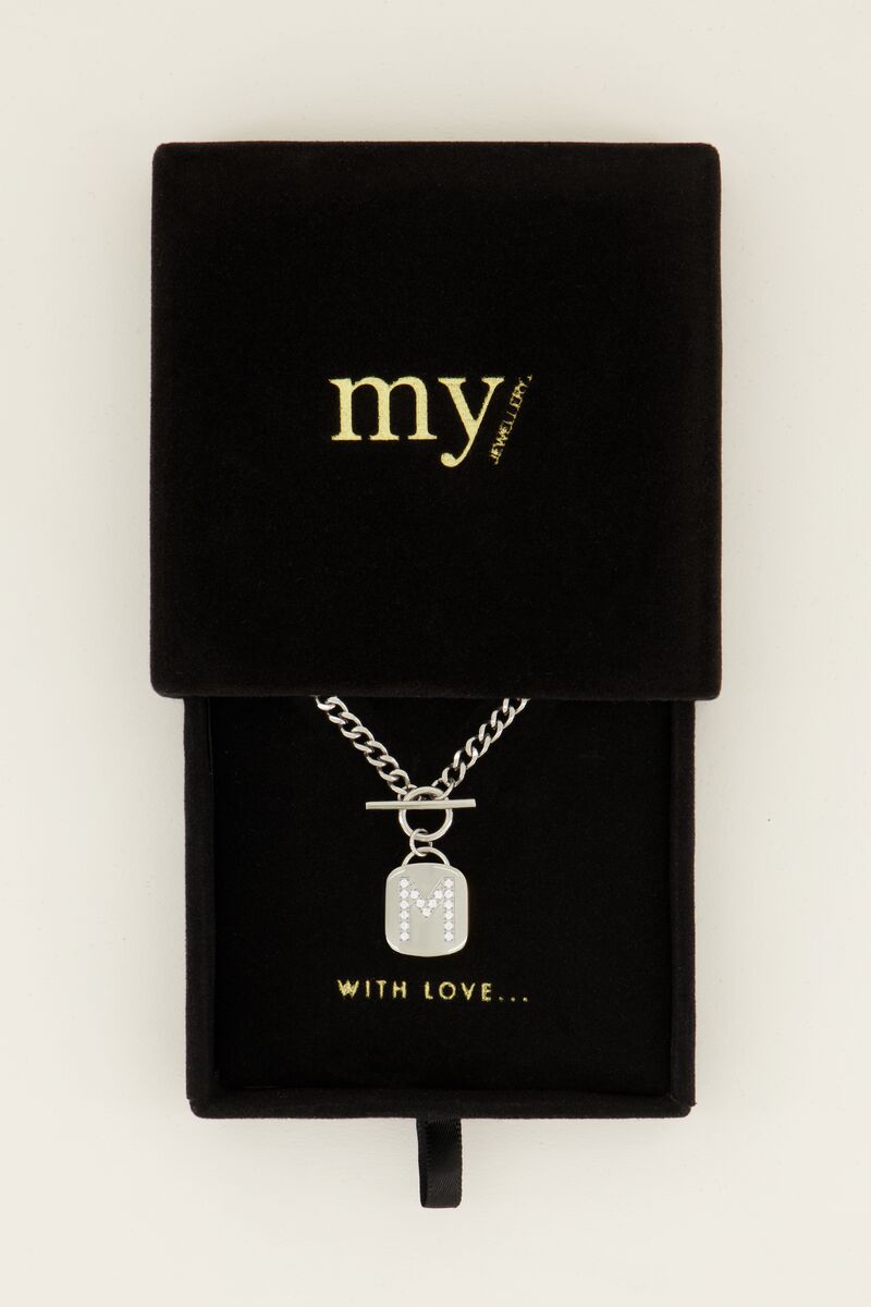 Schakelketting met zirkonia initial | My Jewellery