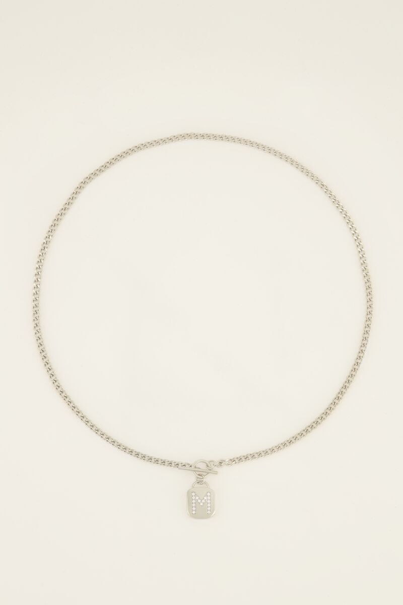 Schakelketting met zirkonia initial | My Jewellery