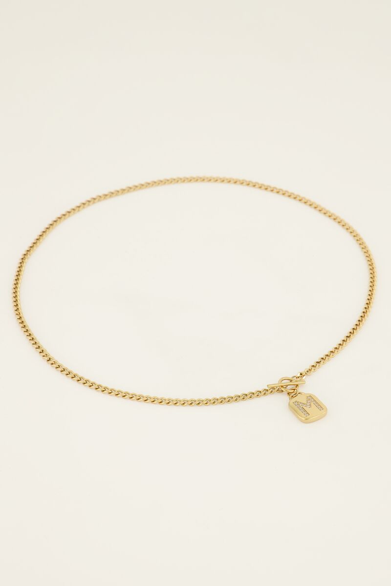Schakelketting met zirkonia initial | My Jewellery