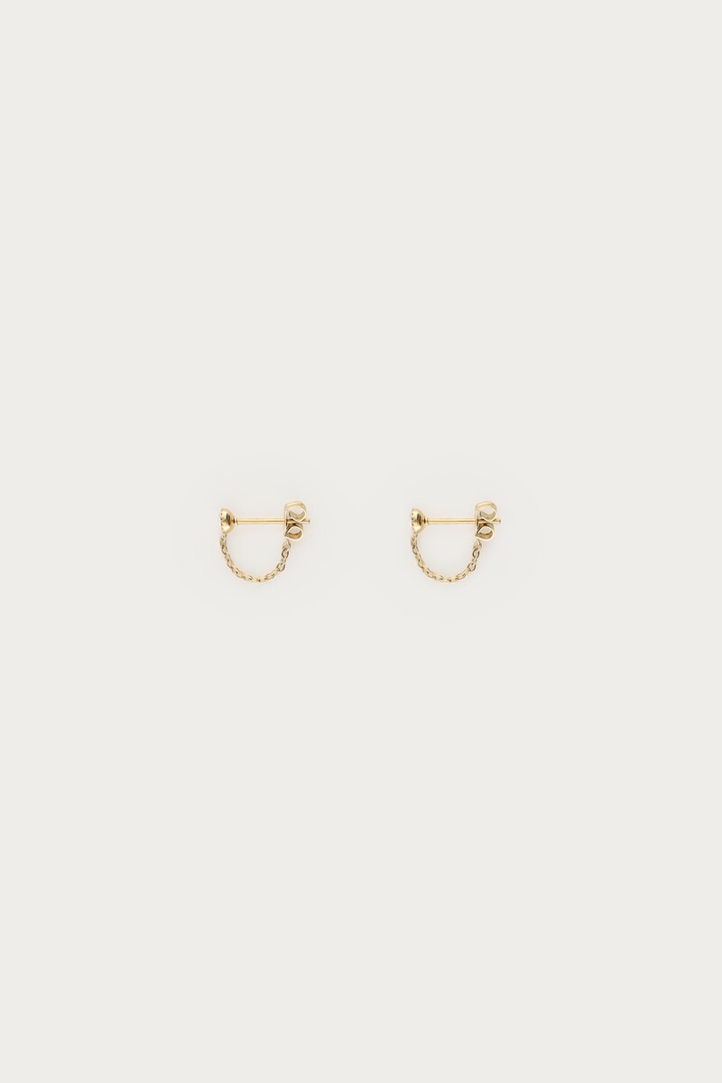 Chain & stone earrings