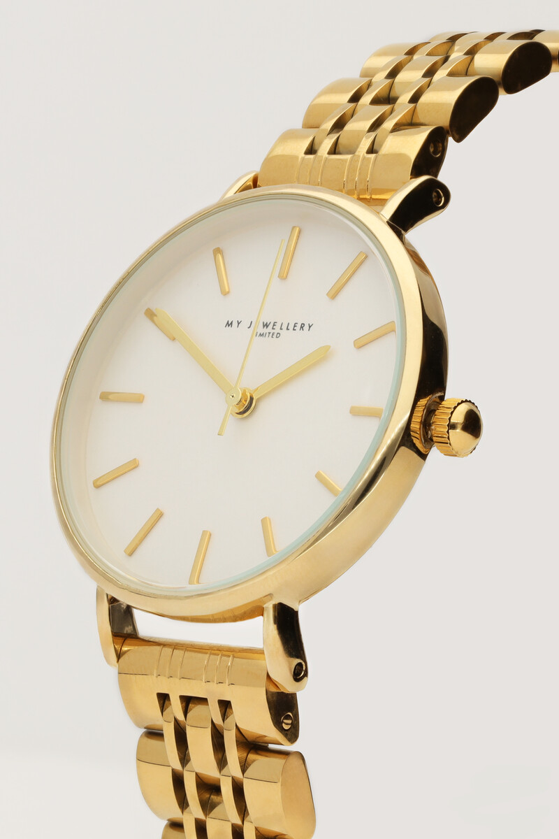 Chain strap watch with white round watch face | My Jewellery