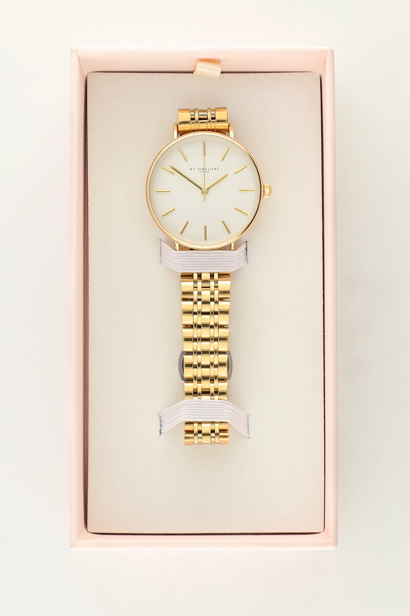 Chain strap watch with white round watch face | My Jewellery