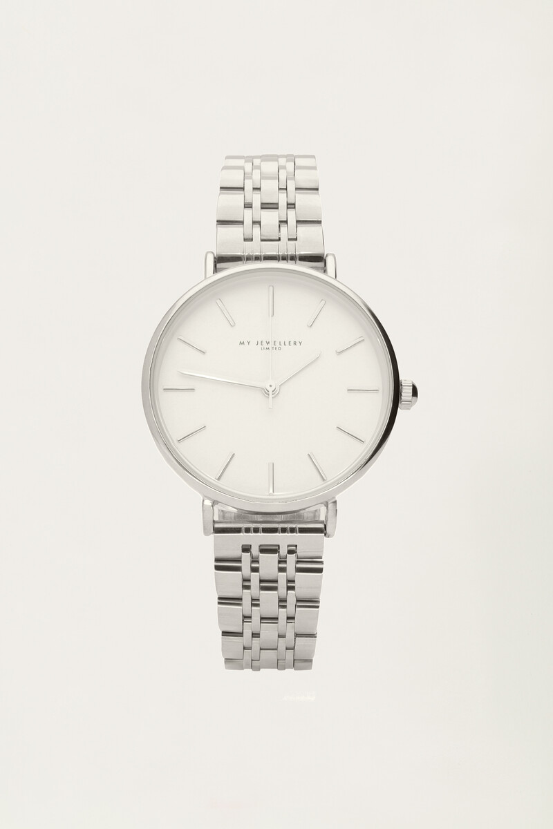 Chain strap watch with white round watch face | My Jewellery