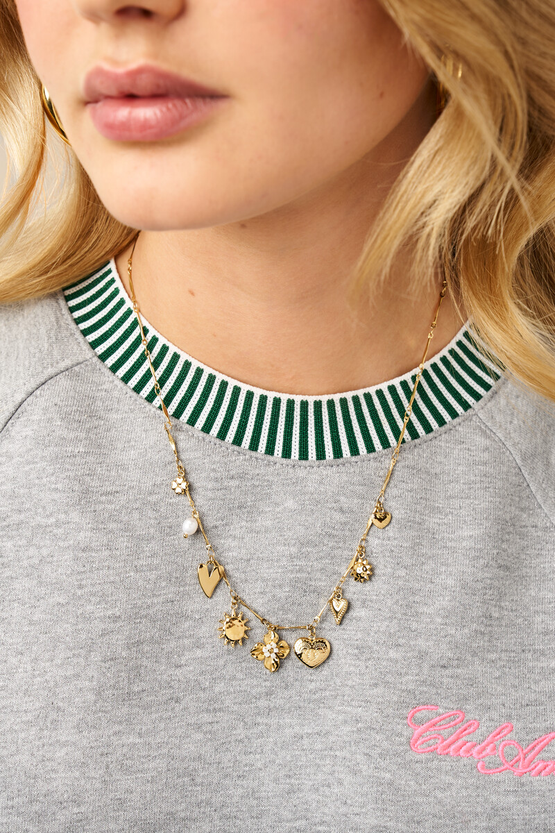 Charm necklace with sun and hearts | My Jewellery