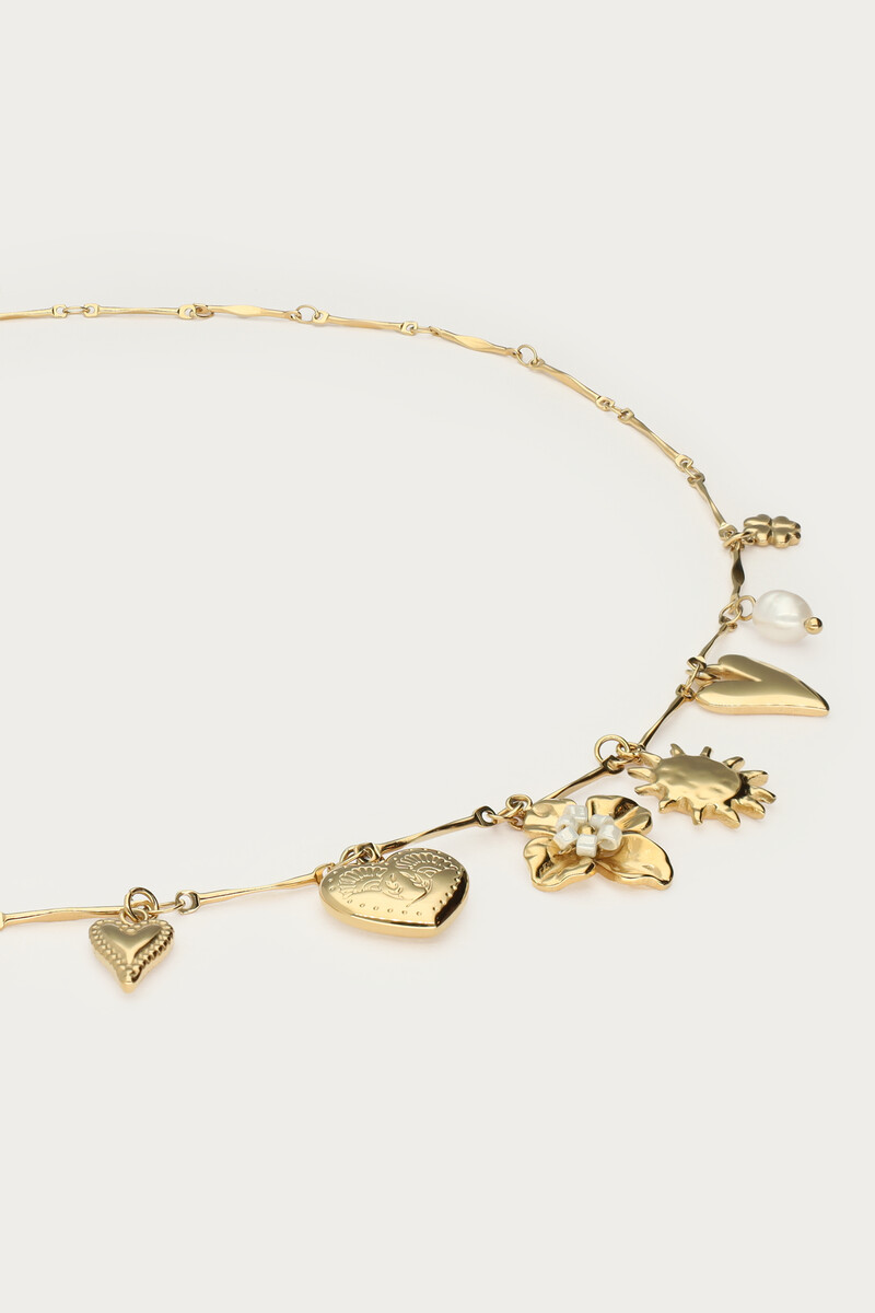 Charm necklace with sun and hearts | My Jewellery