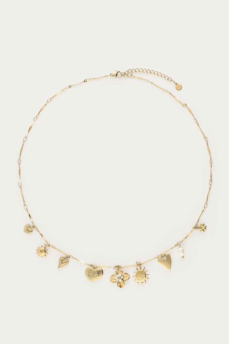 Charm necklace with sun and hearts | My Jewellery