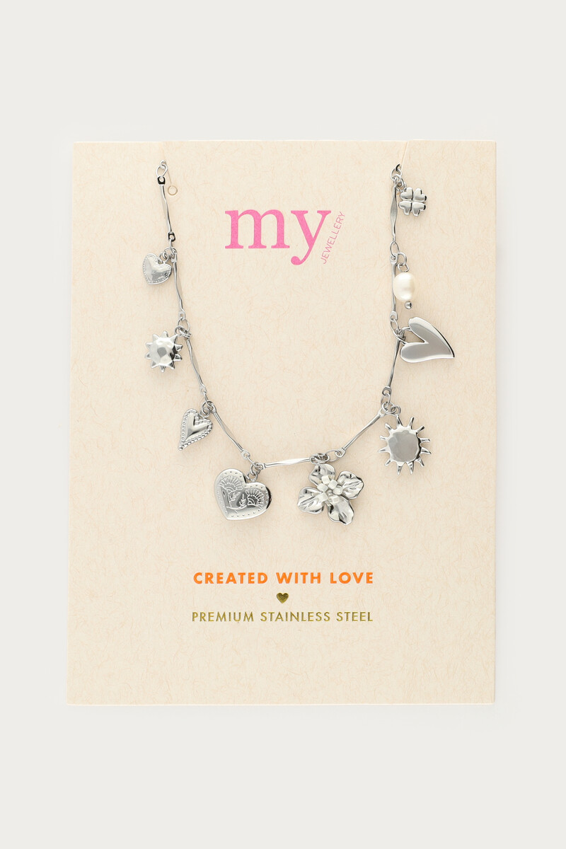 Charm necklace with sun and hearts | My Jewellery