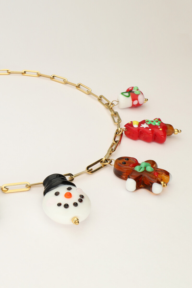 christmas necklace with multiple charms