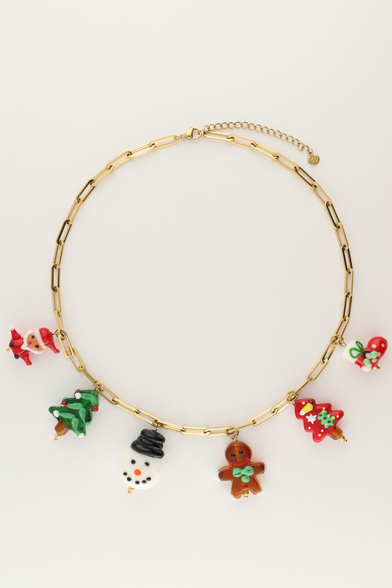 Kerst ketting met multi bedels