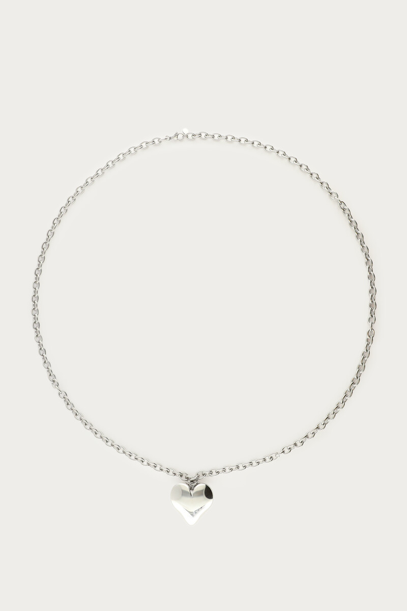 Chunky long link chain with chunky heart | My Jewellery