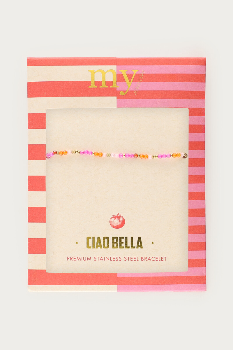 Ciao bracelet with pink and orange beads | My Jewellery
