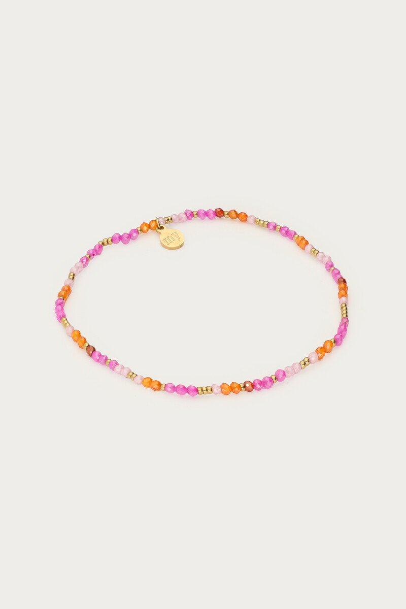 Ciao bracelet with pink and orange beads | My Jewellery