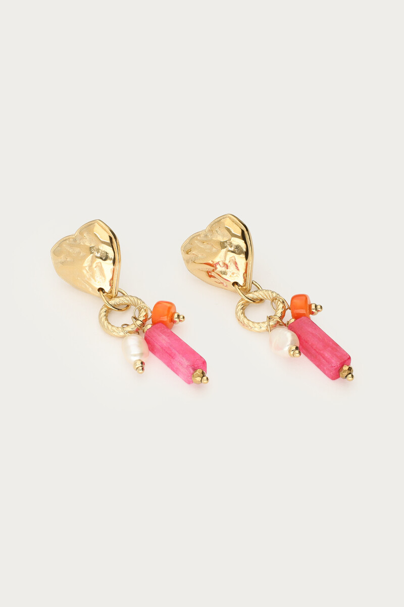 Ciao drop earrings with beads and heart | My Jewellery