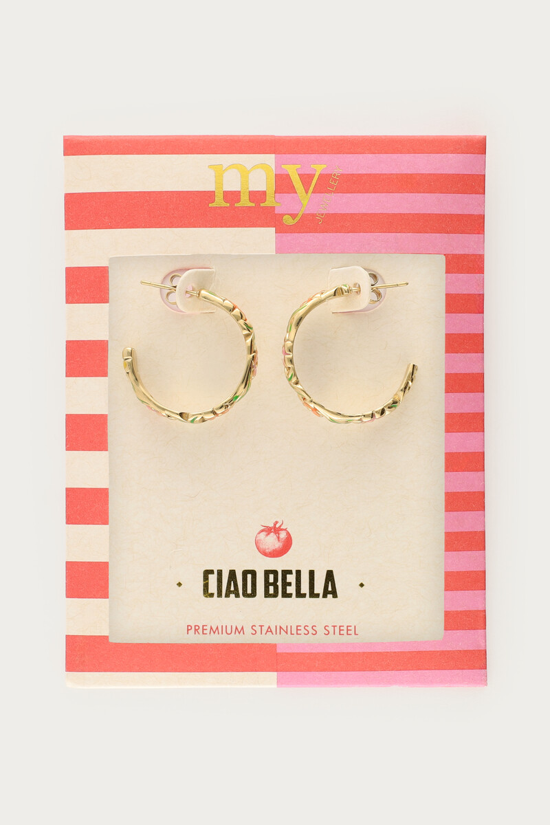 Ciao hoop earrings with hand-painted flowers | My Jewellery