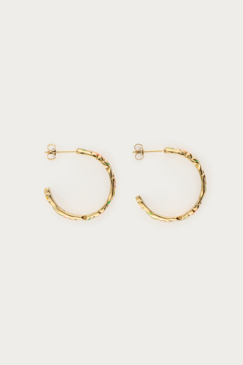 Ciao hoop earrings with hand-painted flowers | My Jewellery