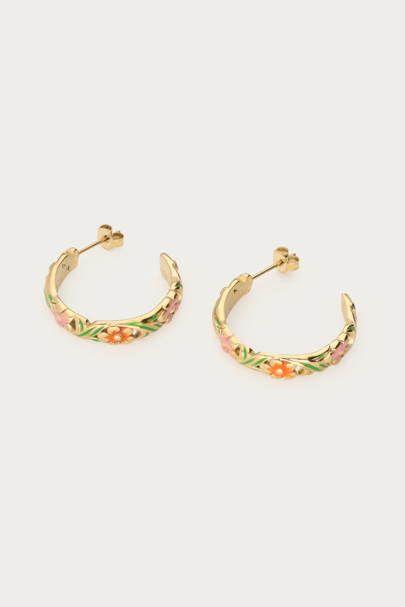 Ciao hoop earrings with hand-painted flowers | My Jewellery